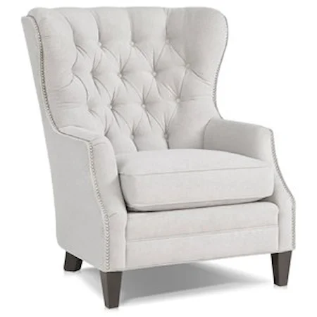 Traditional Chair with Tufted Wing Back